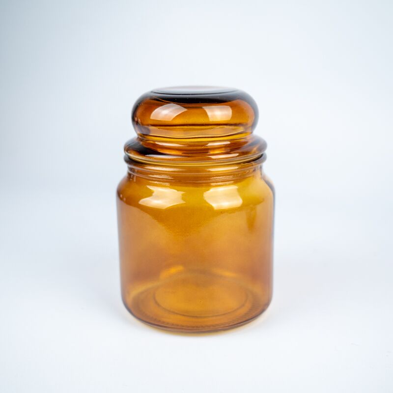 Traditional 60cl Glass Jar Amber Box of 6 Classic Storage Candle Jars
